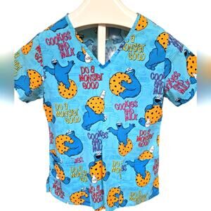 $10 Sale Cookie Monster Scrub Top